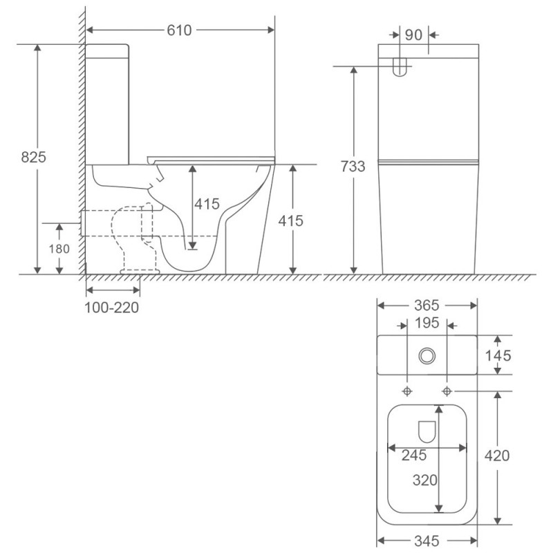 WW GELBACH 001 ST GL-BL Унитаз компакт