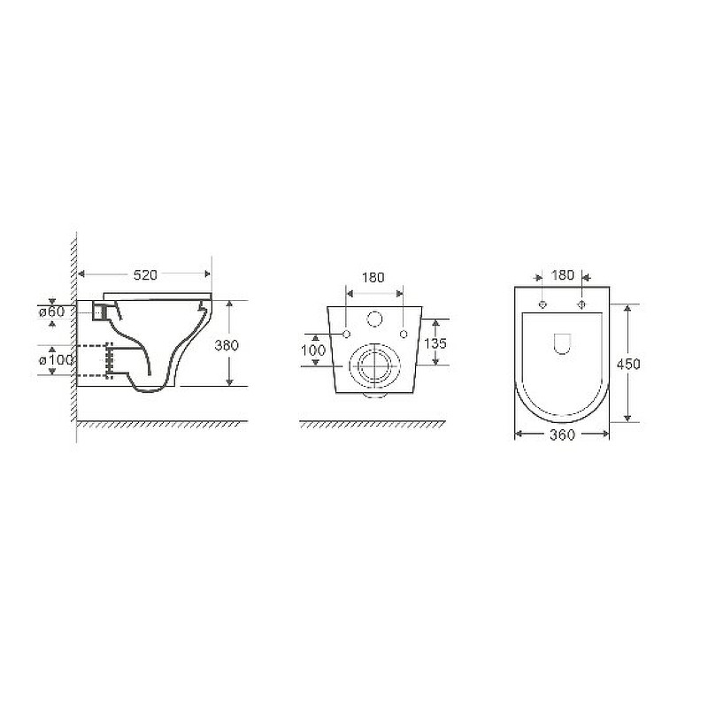 WW ODENBACH 004 GL-WT Унитаз подвесной
