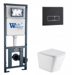 Унитаз с инсталляцией WeltWasser и кнопкой смыва (MARBERG 410 + GELBACH 043 MT-WT + MAR 410 SE MT-BL)
