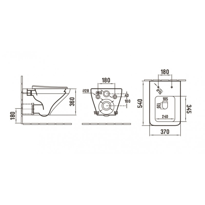 Унитаз с инсталляцией WeltWasser и кнопкой смыва (AMBERG 350 + HOFBACH 041 GL-WT + AMBERG RD-BL)