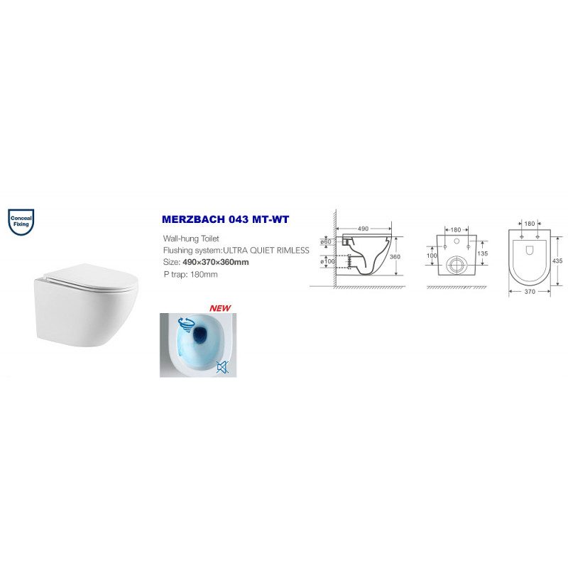 Унитаз с инсталляцией WeltWasser и кнопкой смыва (AMBERG 350 + MERZBACH 043 MT-WT + AMBERG RD-BL)