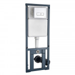 Унитаз с инсталляцией WeltWasser и кнопкой смыва (MARBERG 410 + BAARBACH 004 GL-WT + MAR 410 SE-CR)