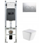 Унитаз с инсталляцией WeltWasser и кнопкой смыва (AMBERG 350 ST + GELBACH 043 MT-WT + AMBERG RD-CR)