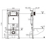 Унитаз с инсталляцией WeltWasser и кнопкой смыва (AMBERG 506 ST + MERZBACH 043 GL-BL + AMBERG RD-MT CR)