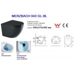 Унитаз с инсталляцией WeltWasser и кнопкой смыва (AMBERG 350 + MERZBACH 043 GL-BL + AMBERG RD-MT CR)