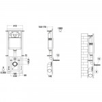 Унитаз с инсталляцией WeltWasser и кнопкой смыва (MARBERG 410 + GELBACH 043 GL-WT + MAR 410 SE GL-WT)