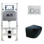 Унитаз с инсталляцией WeltWasser и кнопкой смыва (AMBERG 506 ST + MERZBACH 041 XL MT-BL + AMBERG RD-WT)