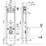 Унитаз с инсталляцией WeltWasser и кнопкой смыва (AMBERG 350 + GELBACH 043 MT-WT + AMBERG RD-WT)