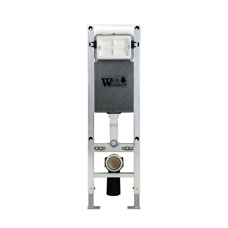 Унитаз с инсталляцией WeltWasser и кнопкой смыва (AMBERG 350 ST + MERZBACH 043 GL-WT + AMBERG RD-WT)
