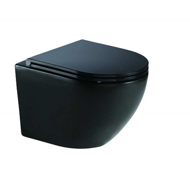 Унитаз с инсталляцией WeltWasser и кнопкой смыва (AMBERG 506 ST + MERZBACH 041 XL MT-BL + AMBERG RD-BL)