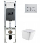 Унитаз с инсталляцией WeltWasser и кнопкой смыва (AMBERG 350 ST + GELBACH 043 MT-WT + AMBERG RD-WT)