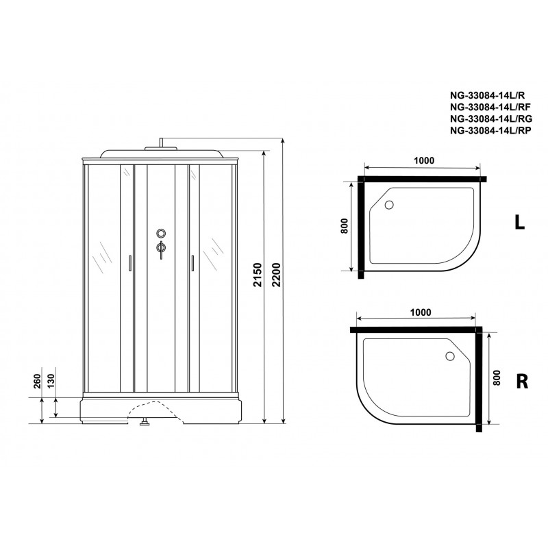 Душевая кабина Niagara NG-33084-14L