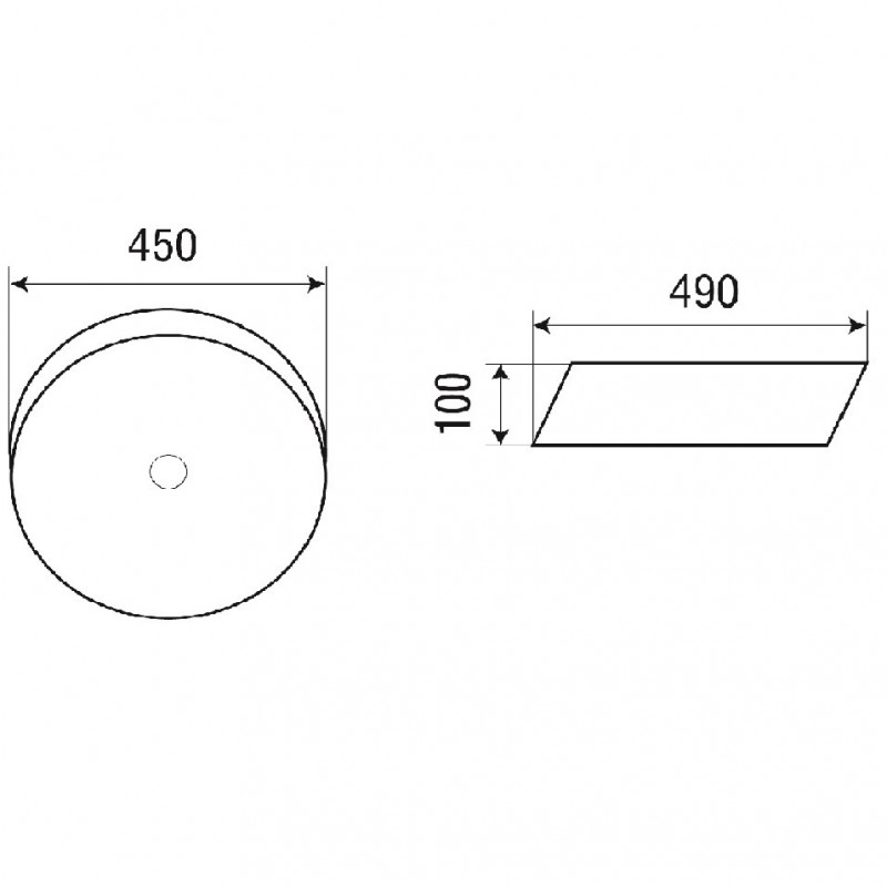 Раковина накладная (WW ELBACH 3265) 450х490х100