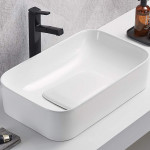 Раковина накладная (глянцевая белая) WW ELBACH 78575-50 GL-WT, 505х380х150 мм