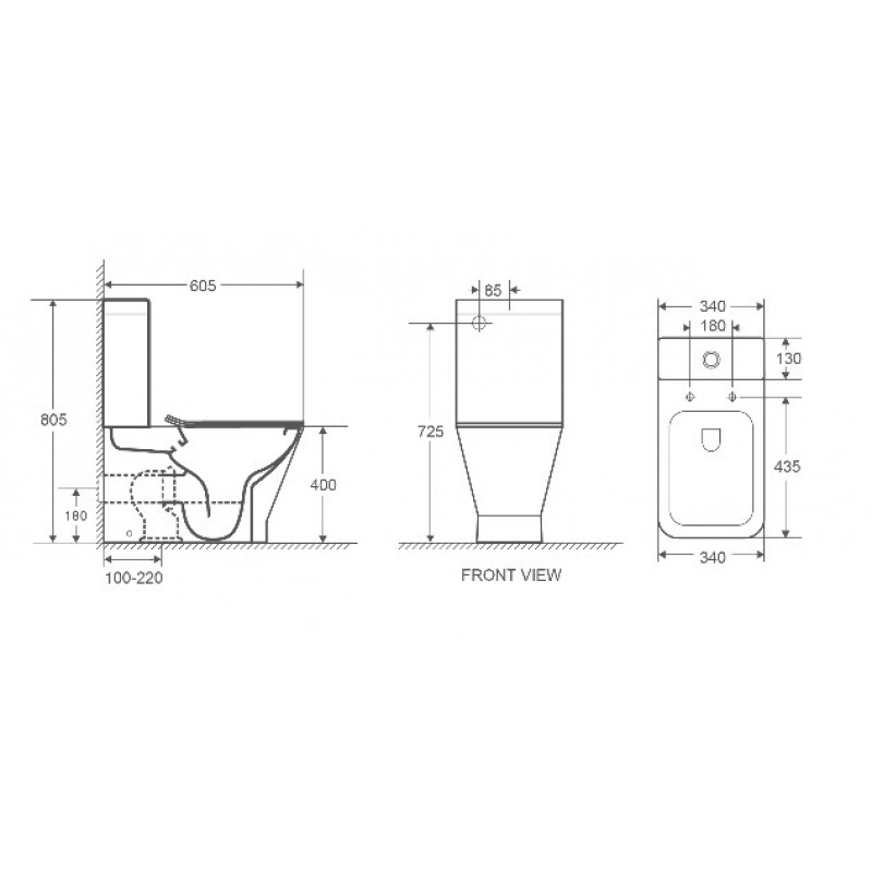 Унитаз-компакт безободковый WW ROTBACH 001 MT-BL