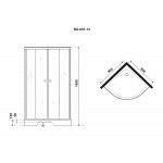 Душевой уголок NG-001-14 (900х900х195) МОЗАИКА 2 места