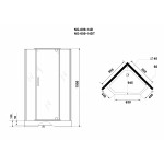 Душ. уголок NG-009-14D (900х900х1950) низкий поддон(13 см) стекло ПРОЗРАЧНОЕ 2 места