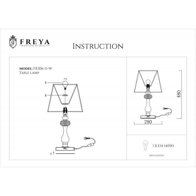 Настольная лампа Freya Adelaide FR2306-TL-01-W