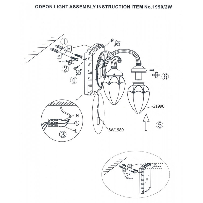 Бра Odeon Light Ovale 1990/2W