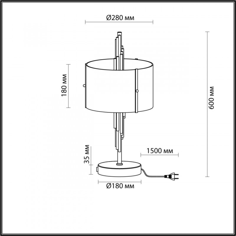 Настольная лампа арт-деко Odeon Light Margaret 5415/2T