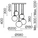 Подвесной светильник, люстра с белыми шарами Maytoni Basic form MOD321PL-05W