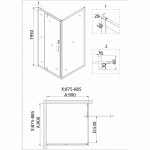 Душ.ограждение NG-63-9A-A90 (90*90*195) квадрат, дверь распашная, 2 места