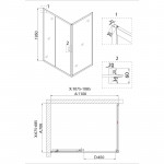 Душ.ограждение NG-62-11A-A70 (110*70*195) прямоугольник, дверь раздвижная, 2 места
