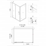 Душ.ограждение NG-62-11A-A80 (110*80*195) прямоугольник , дверь раздвижная, 2 места