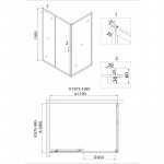 Душ.ограждение NG-62-11A-A100 (110*100*195) квадрат, дверь раздвижная, 2 места