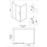 Душ.ограждение NG-62-12A-A70 (120*70*195)прямоугольник, дверь раздвижная, 2 места