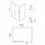 Душ.ограждение NG-82-10AB-A70B (100*70*195) прямоугольник, дверь раздвижная, 2 места