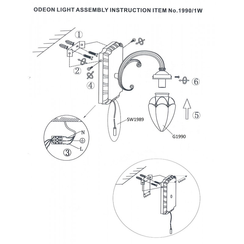 Бра Odeon Light Ovale 1990/1W