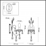 Бра с хрусталем классика Odeon Light VERSIA 4977/1W