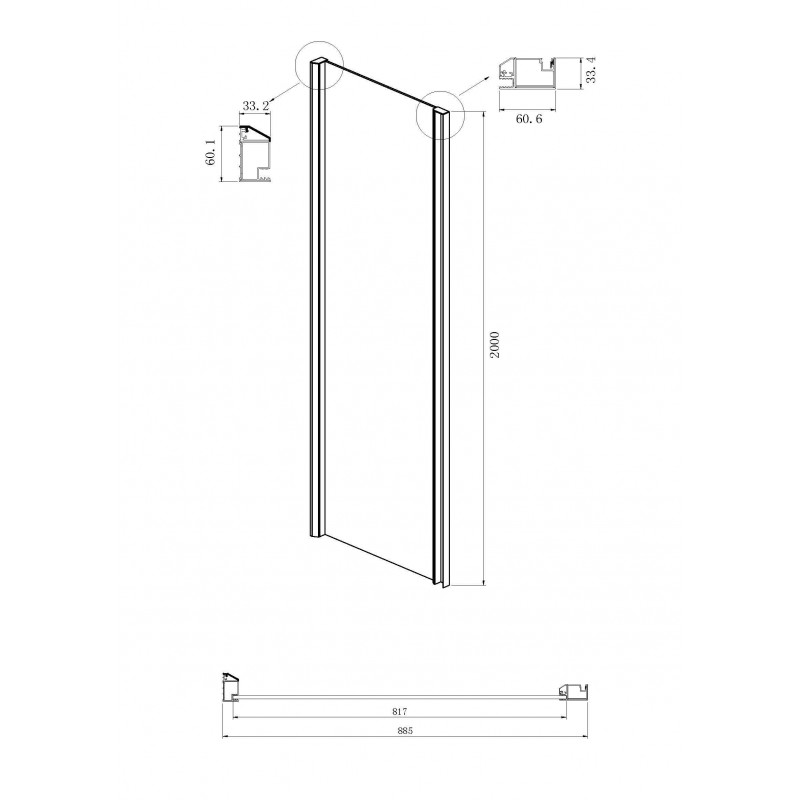 Боковая стенка Ambassador Intense 90IBB (900x2000), 1 место