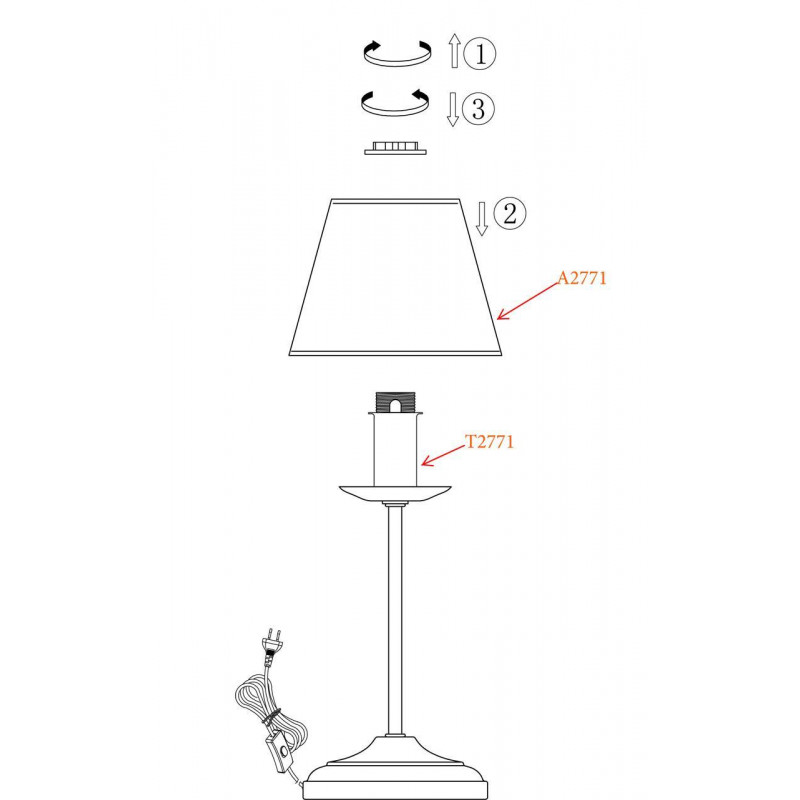 Настольная лампа Odeon Light Meisa 2771/1T