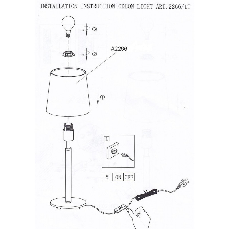 Настольная лампа Odeon Light Glen 2266/1T