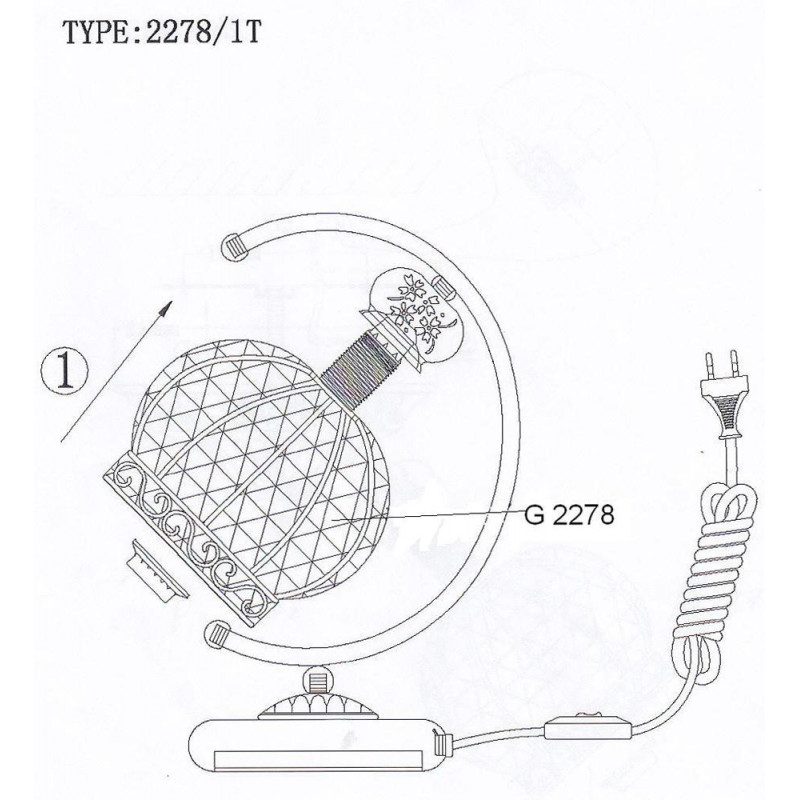 Настольная лампа Odeon Light Asula 2278/1T