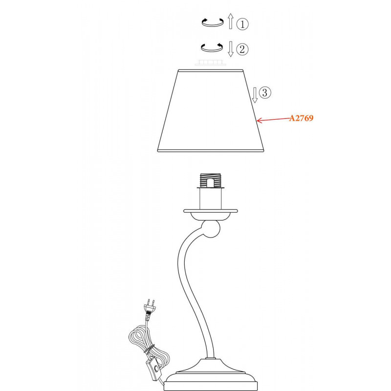 Настольная лампа Odeon Light Rotar 2769/1T