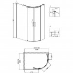 Душ.ограждение GR-4120R Galaxy 120*80*190 двери раздвижные 2 места