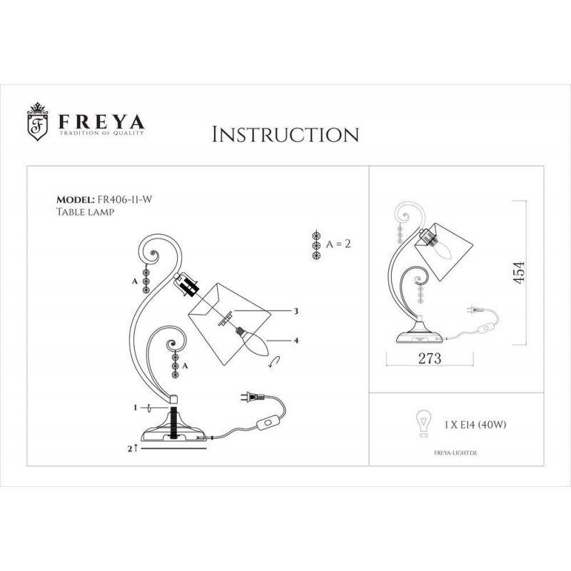 Настольная лампа Freya Lorette FR2406-TL-01-WG