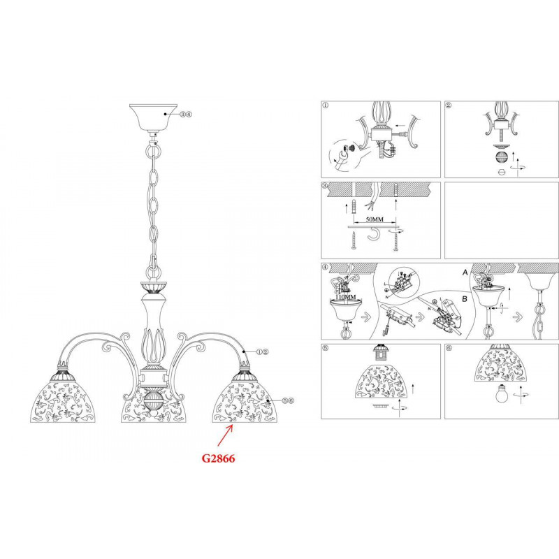 Подвесная люстра Odeon Light Sorema 2866/3