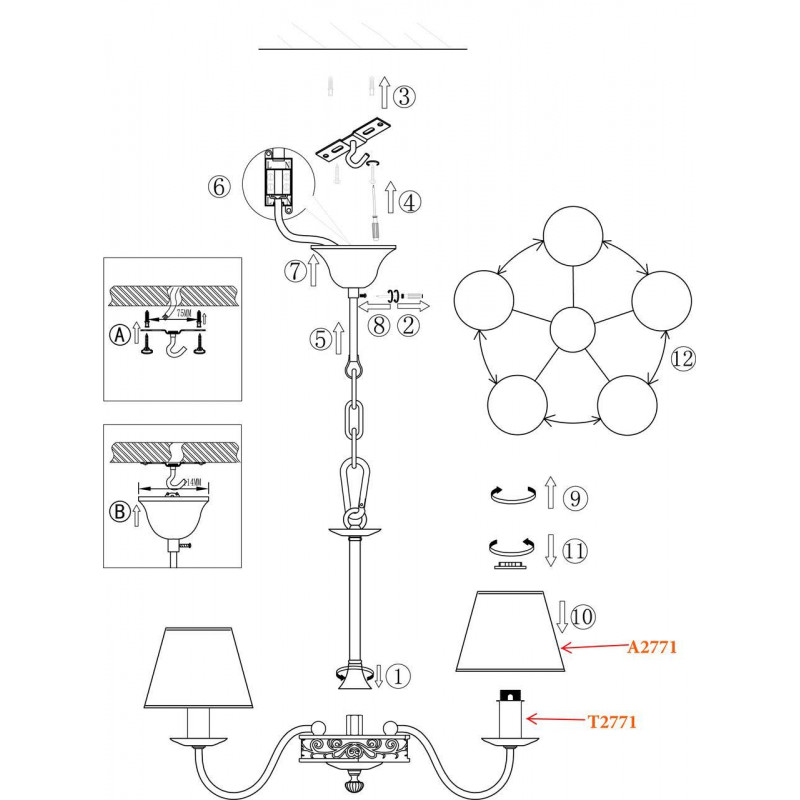 Подвесная люстра Odeon Light Meisa 2771/5