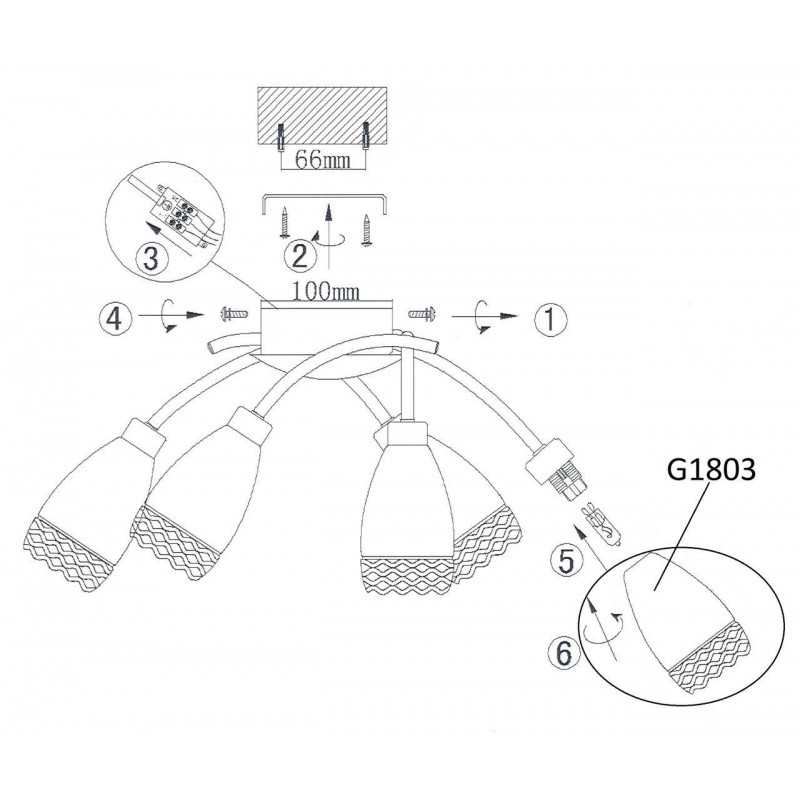 Потолочная люстра Odeon Light Lerta 1803/5C