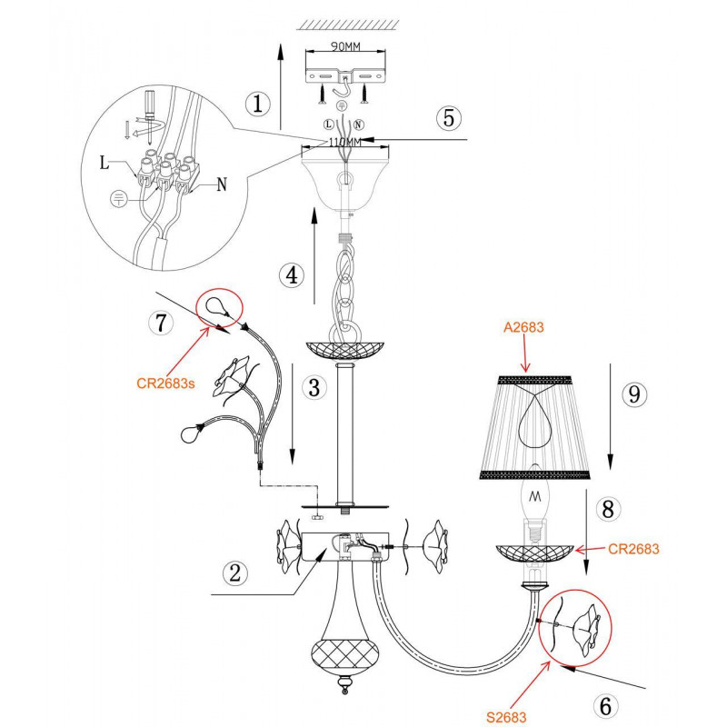 Подвесная люстра Odeon Light Marika 2683/3