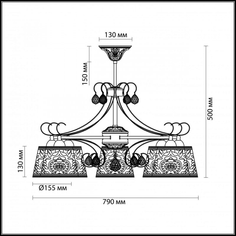 Потолочная люстра Odeon Light Poloma 2918/8C