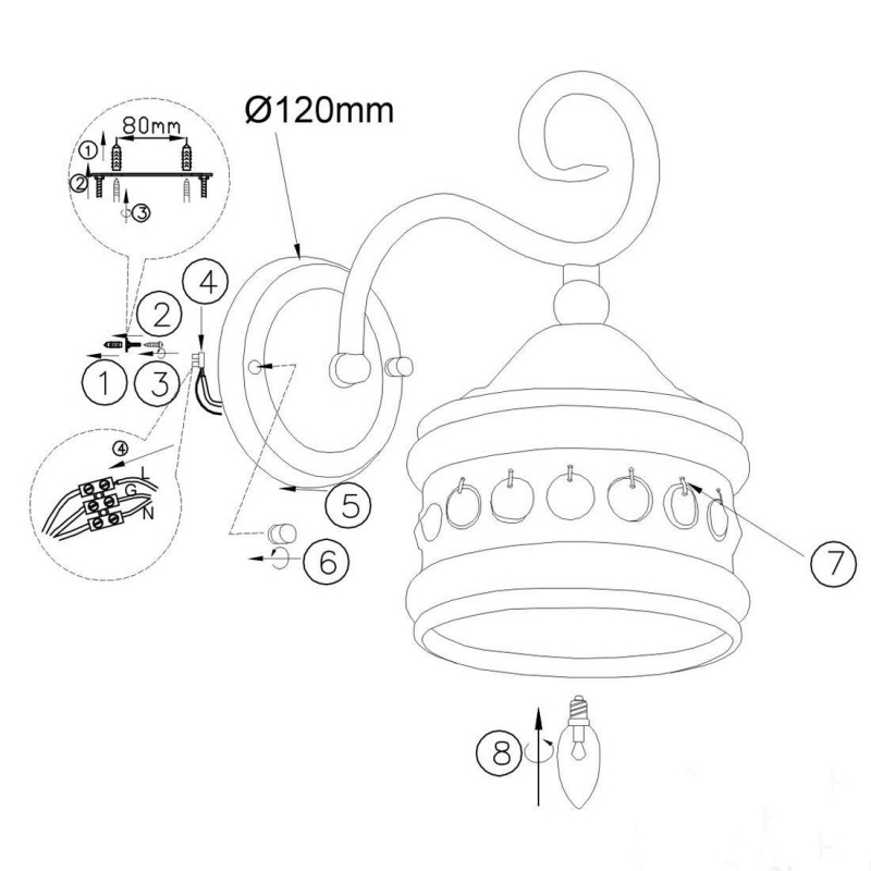 Бра Odeon Light Bahar 2839/1W