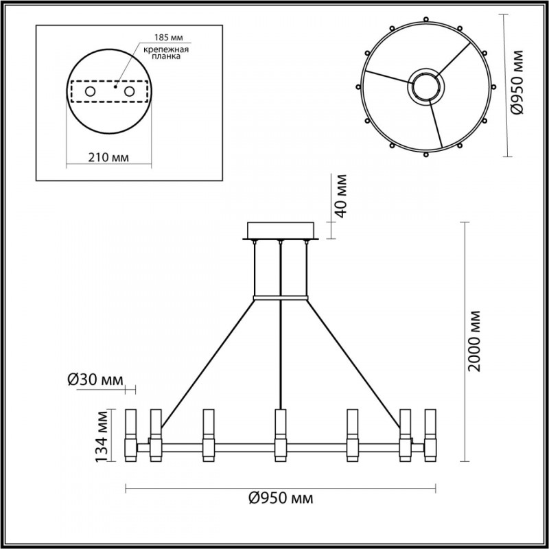 Подвесная люстра для кафе и ресторанов Odeon Light Candel 5009/48L