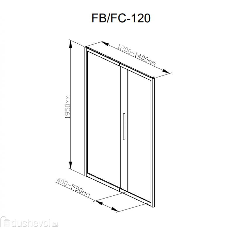 Дверь в нишу FB 120-140 Black