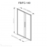 Дверь в нишу FC 140-160 Chrome