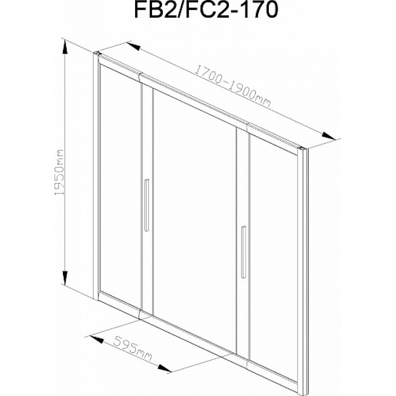 Дверь в нишу FC2 170-190 Chrome